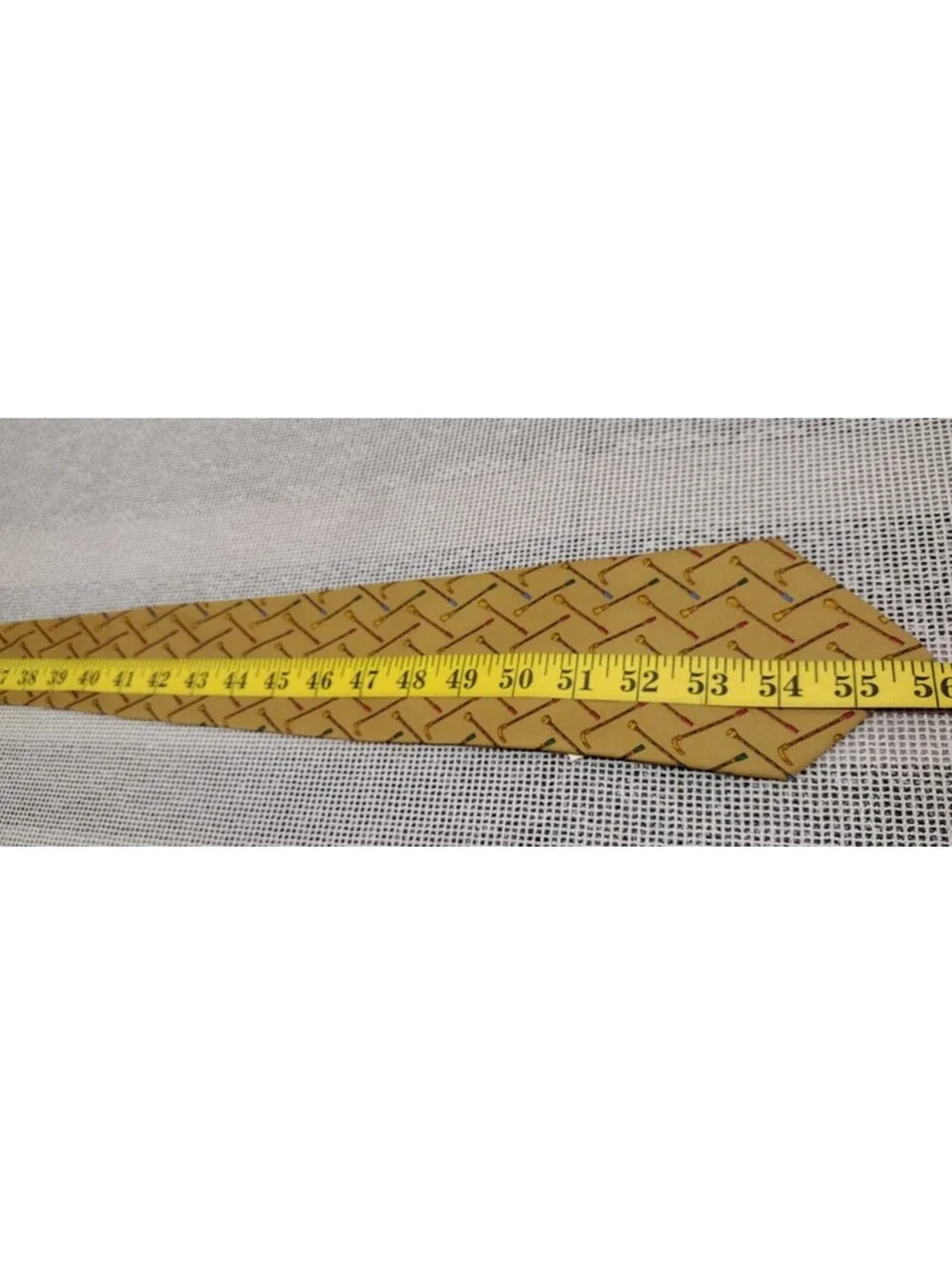 Vintage Salvatore Ferragamo Bronze Silk Tie Canes 1990s SAKS 5th AVENUE New Tag